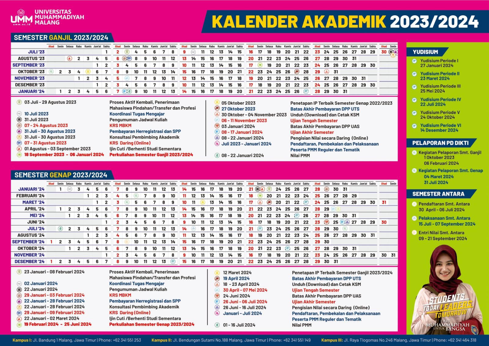 Kalender Akademik Universitas Muhammadiyah Malang 20232024 Agenda